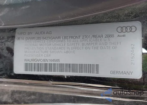 2014 Audi A7 3.0T Premium Plus z USA, uszkodzony, nr VIN WAUWGAFC4EN164565
